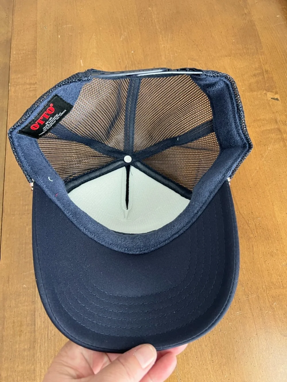OTTO Navy Mesh Trucker Cap Rhinestones‎ Tulips Bad Hair Day